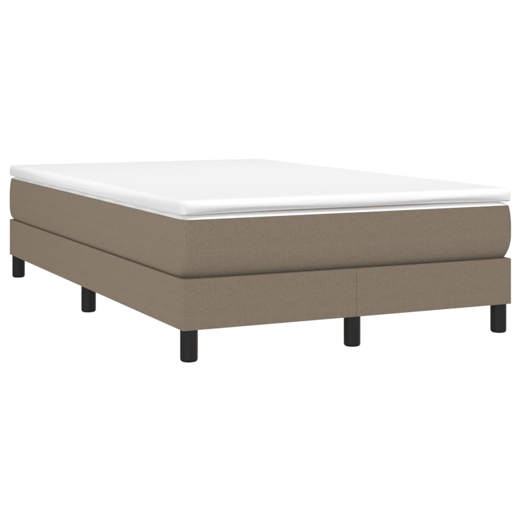 Estrutura de cama com molas sem colchão 120x200 cm tecido cinza-acastanhado