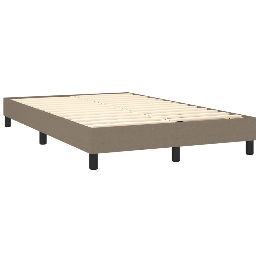 Estrutura de cama com molas sem colchão 120x200 cm tecido cinza-acastanhado