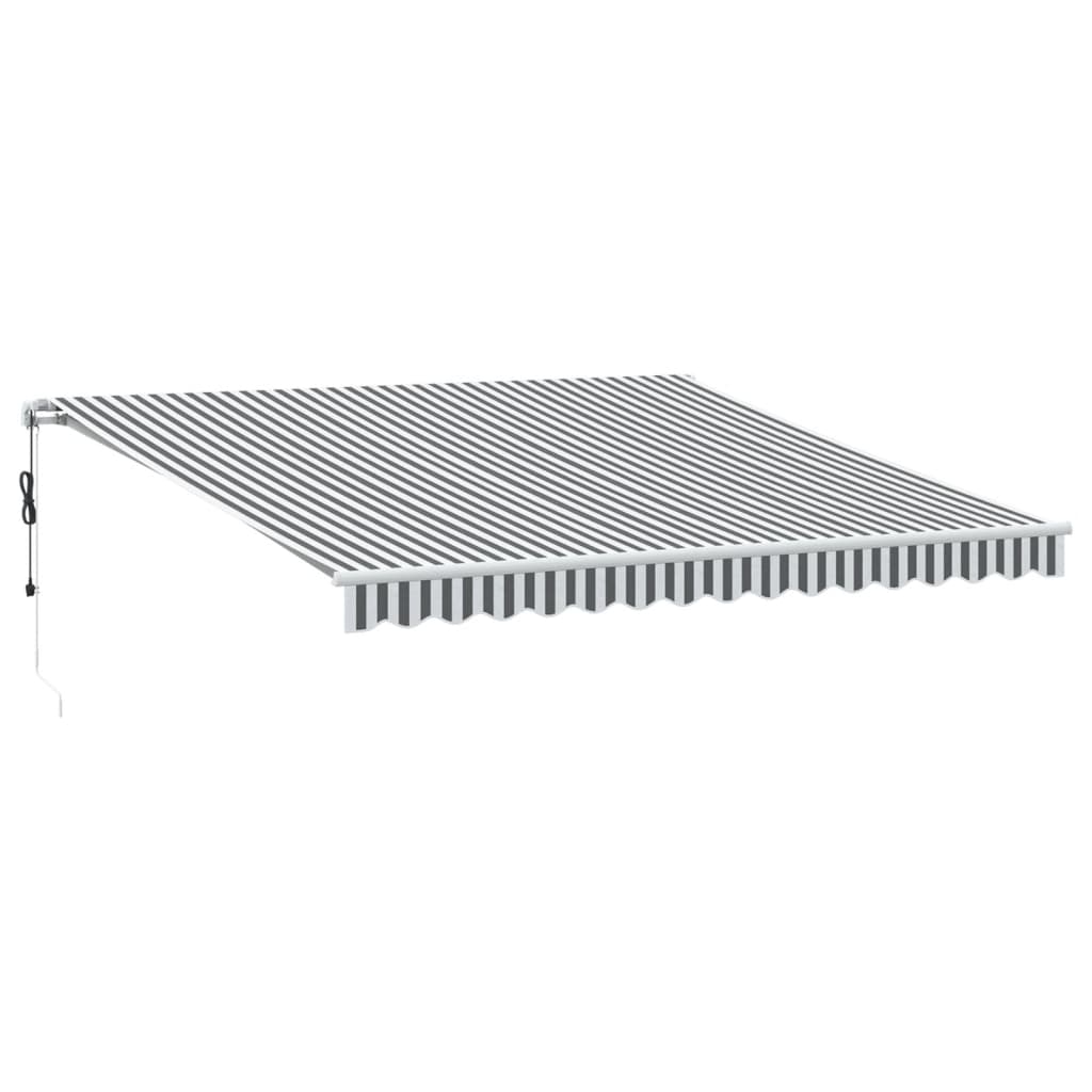 Toldo retrátil automático com LED 400x350 cm antracite/branco