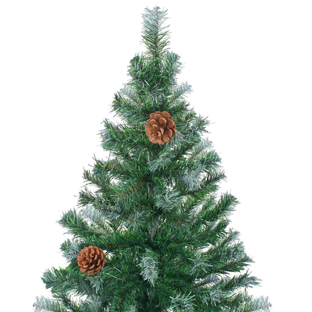 Árvore natal artificial pré-iluminada c/ bolas e pinhas 210 cm