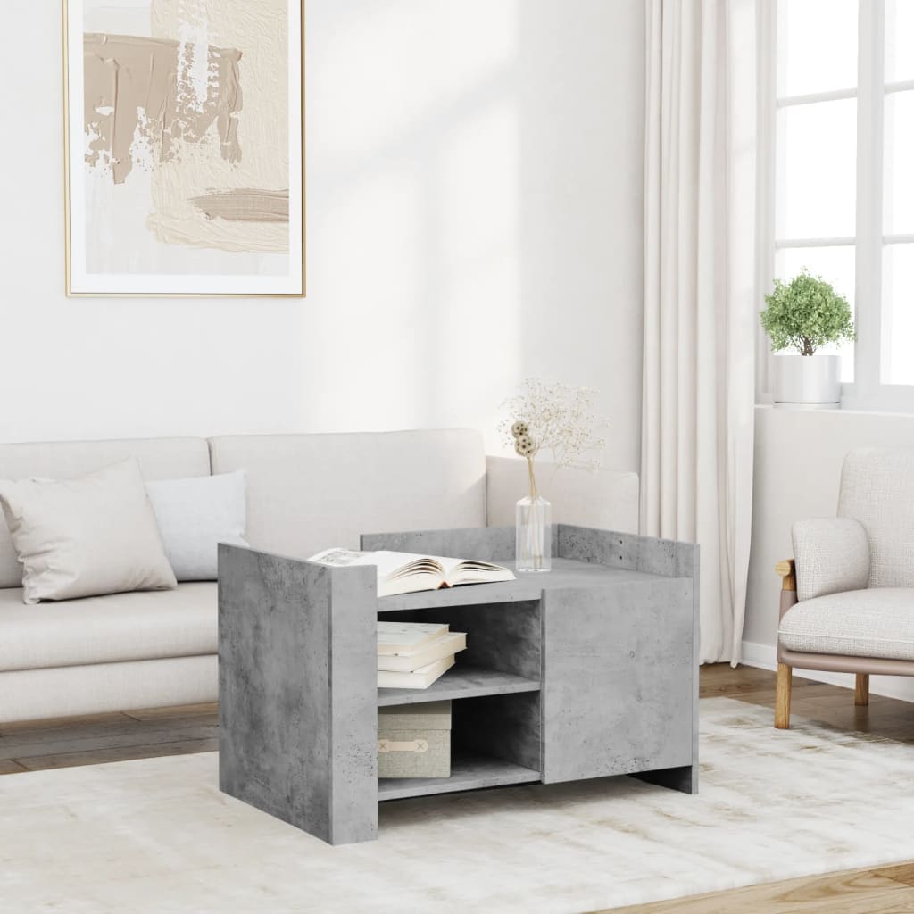 Mesa de centro 80x50x50 cm derivados de madeira cinza cimento