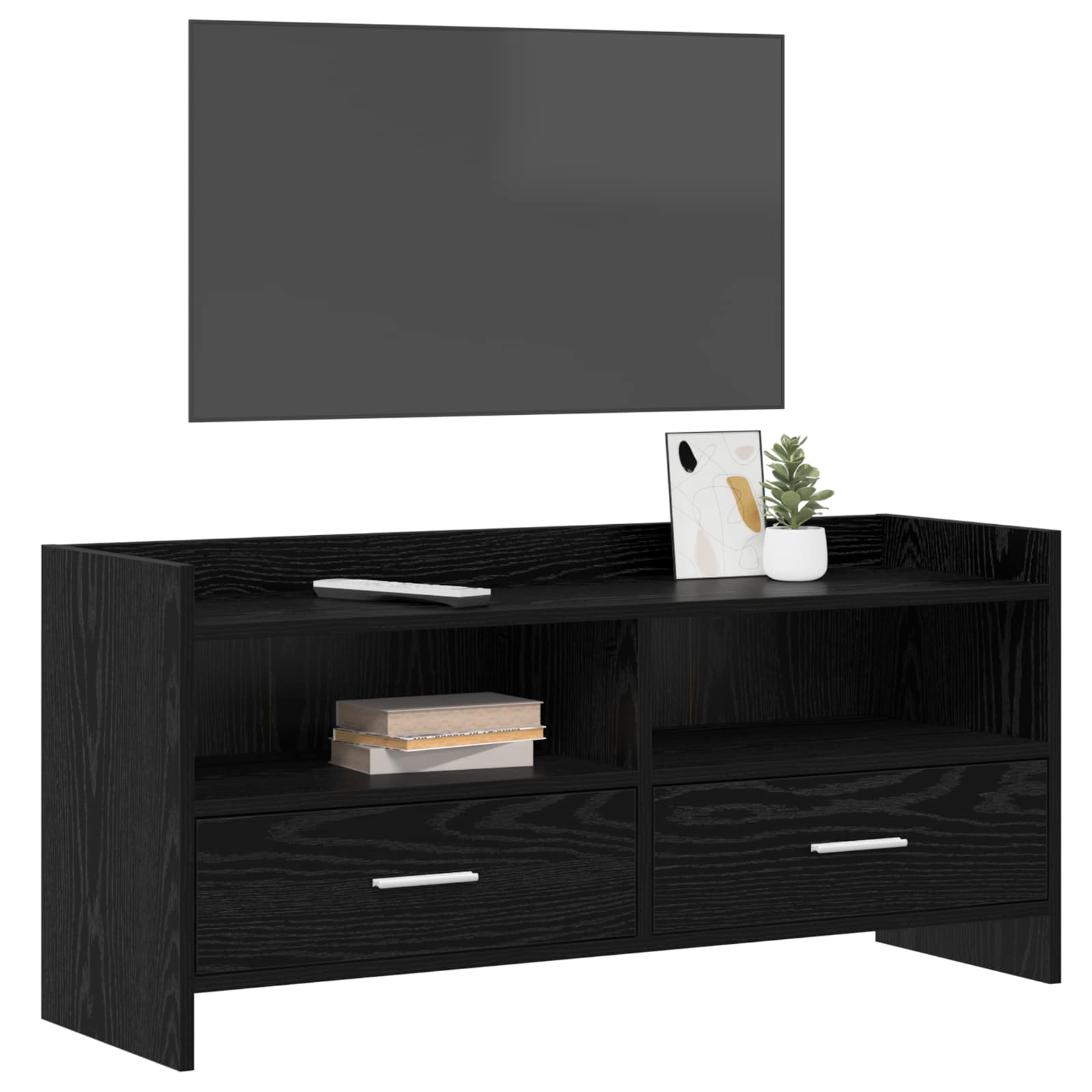 Gabinete para TV 100 x 33 x 47 cm carvalho preto