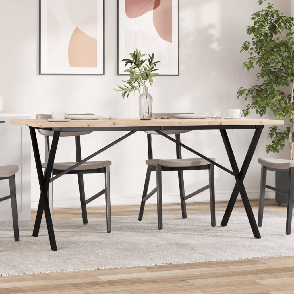Mesa de jantar estrutura em x 160x80x75,5cm pinho/aço