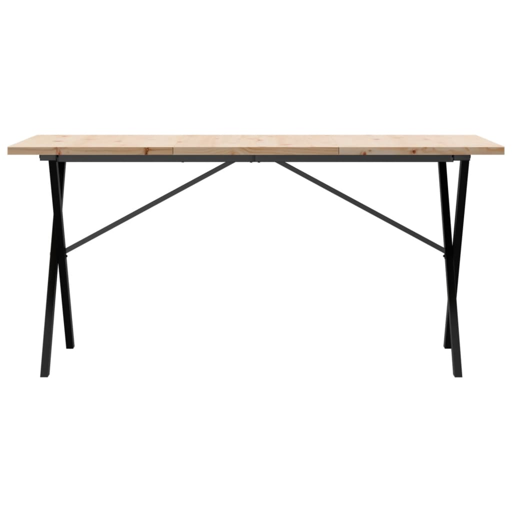 Mesa de jantar estrutura em x 160x80x75,5cm pinho/aço