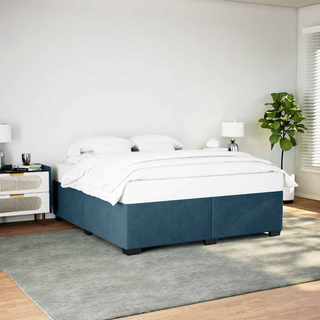 Estrutura de cama 200x200 cm veludo azul