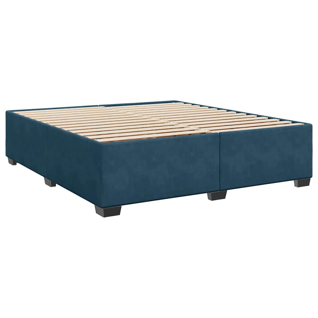 Estrutura de cama 200x200 cm veludo azul