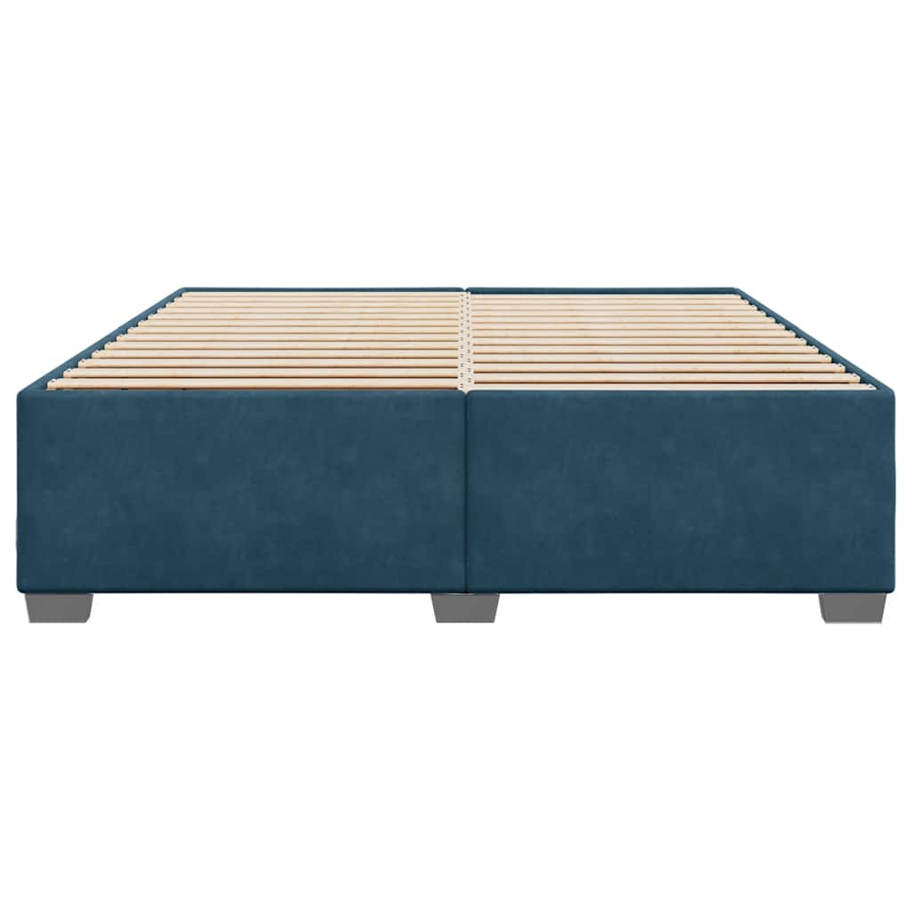Estrutura de cama 200x200 cm veludo azul