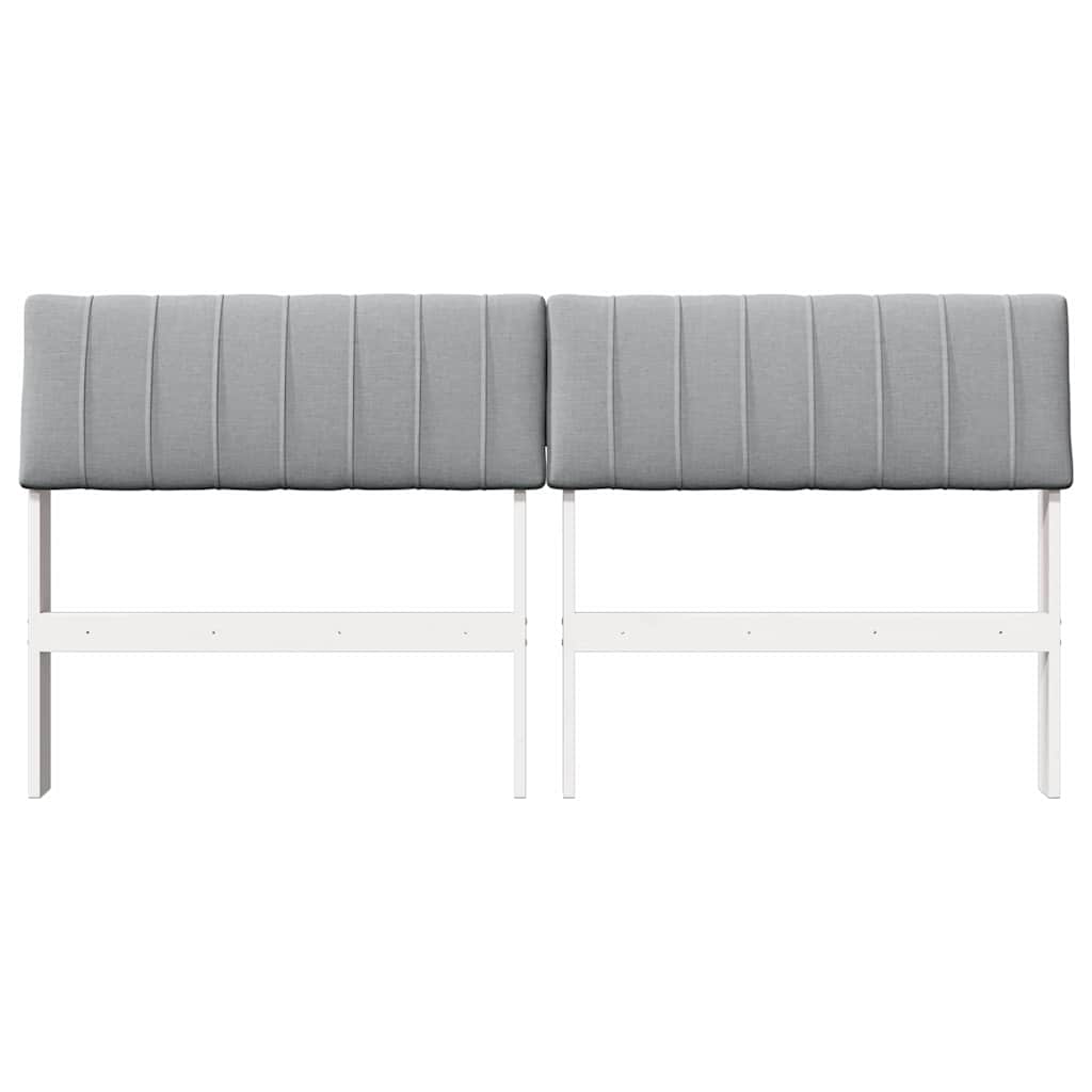 Cabeceira estofada cinzento-claro 150 cm
