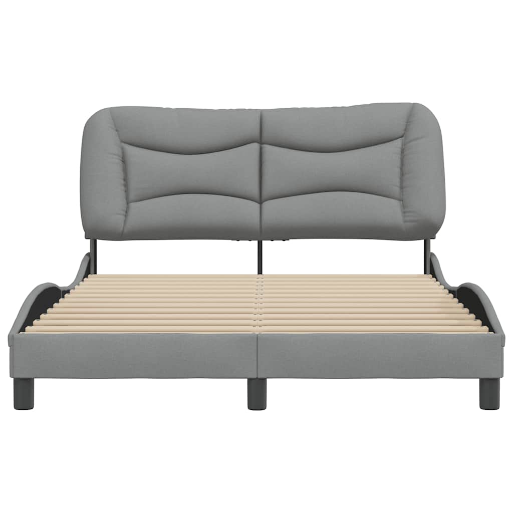 Estrutura de cama sem colchão hvar 140x200 cm tecido cinzento-claro