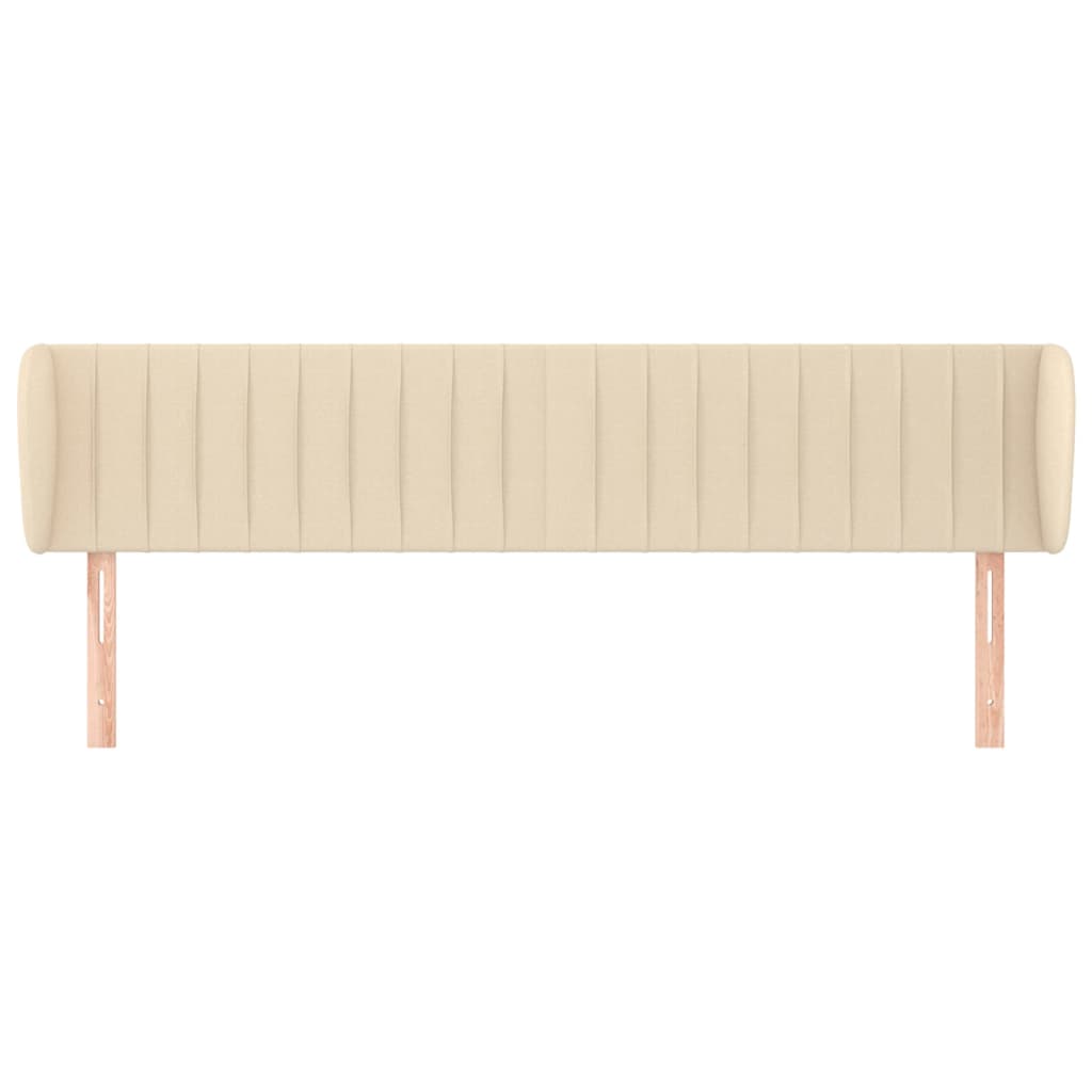 Cabeceira de cama c/ abas tecido 203x23x78/88 cm creme