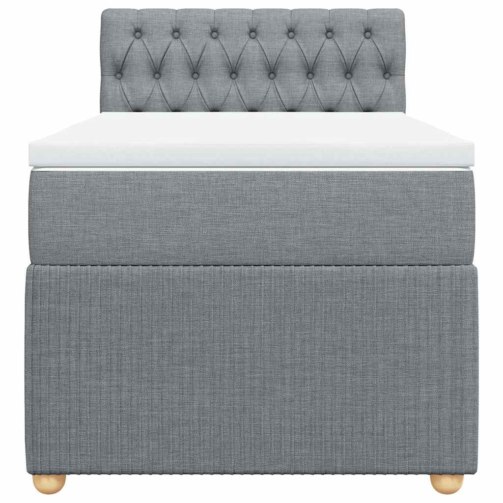 Cama com molas/colchão 90x200 cm tecido cinza-claro