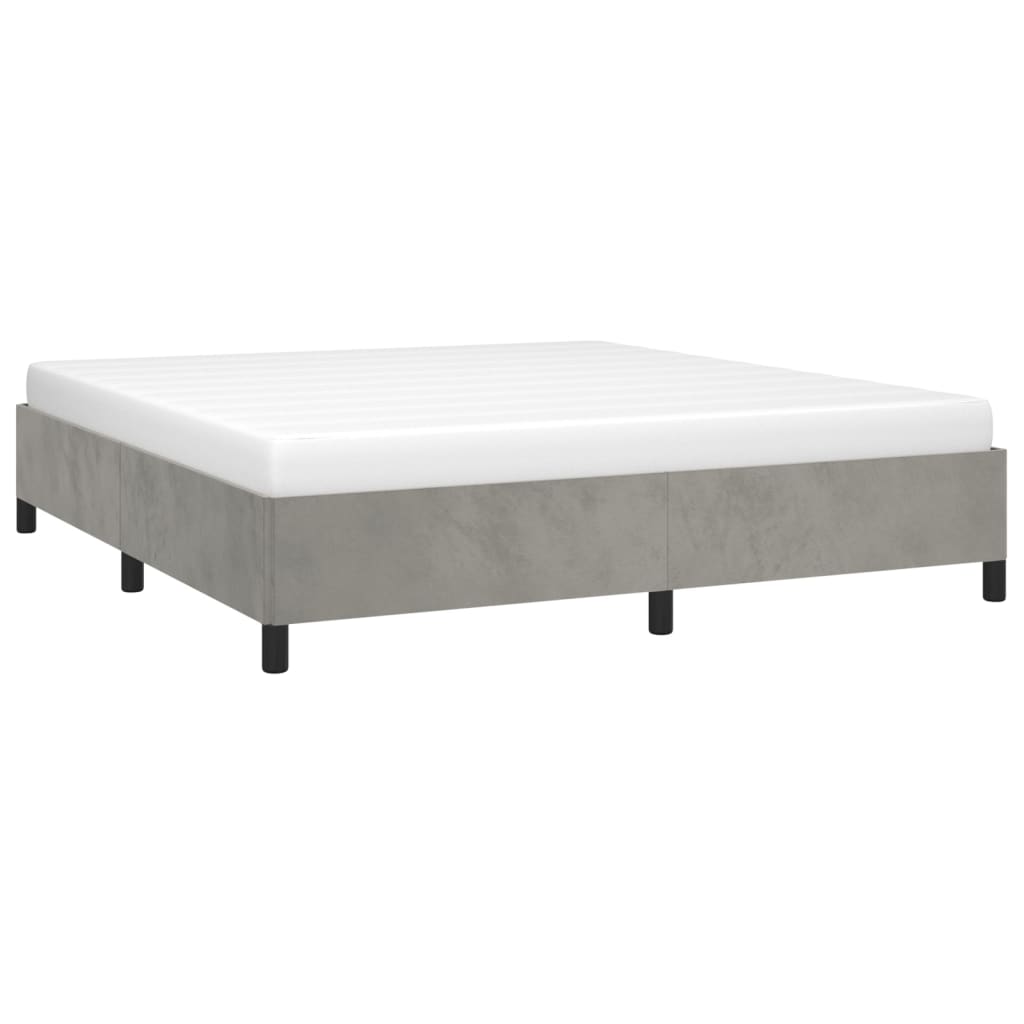 Estrutura de cama sem colchão 180x200 cm veludo cinzento-claro