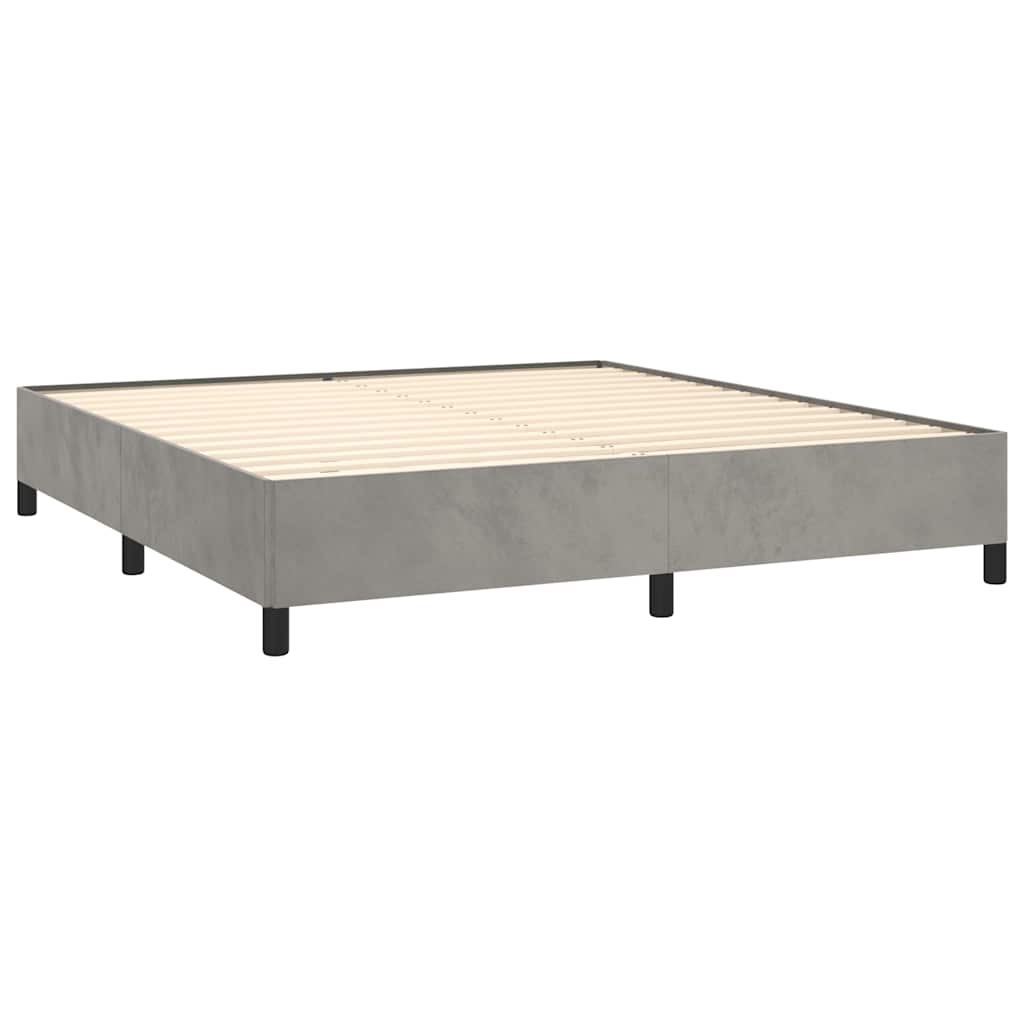 Estrutura de cama sem colchão 180x200 cm veludo cinzento-claro