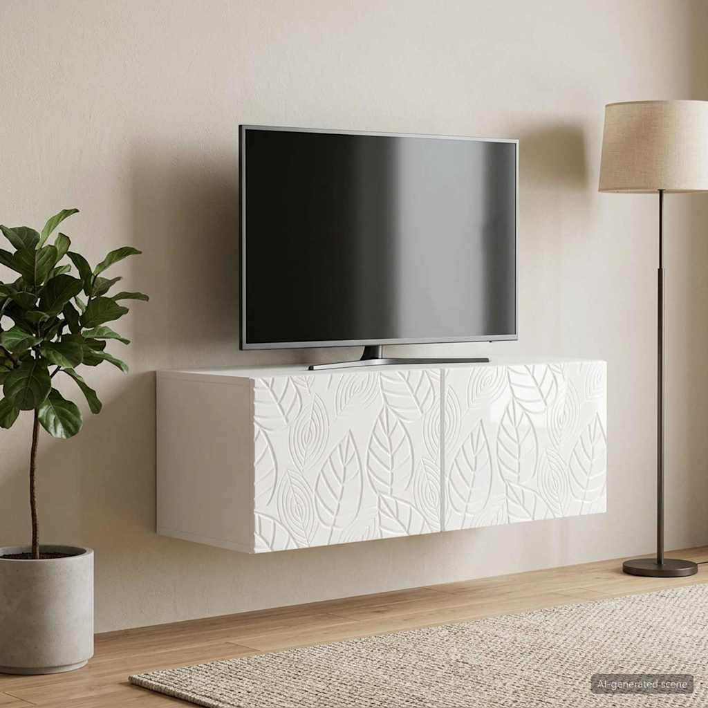 Gabinete de TV de parede 78,5 x 41 x 30 cm branco brilhante