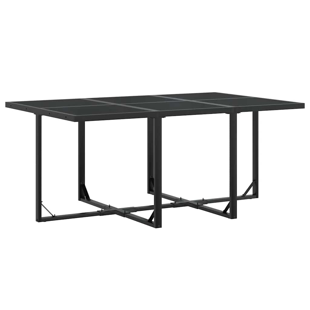 11 Pcs conjunto de jantar para jardim textilene preto