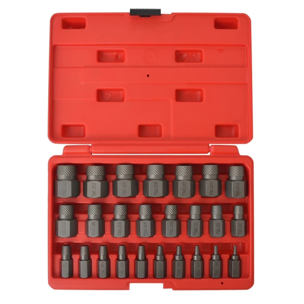 25 Pcs conjunto de extratores de parafusos multi ranhuras aço