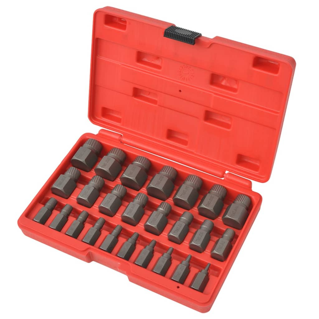 25 Pcs conjunto de extratores de parafusos multi ranhuras aço