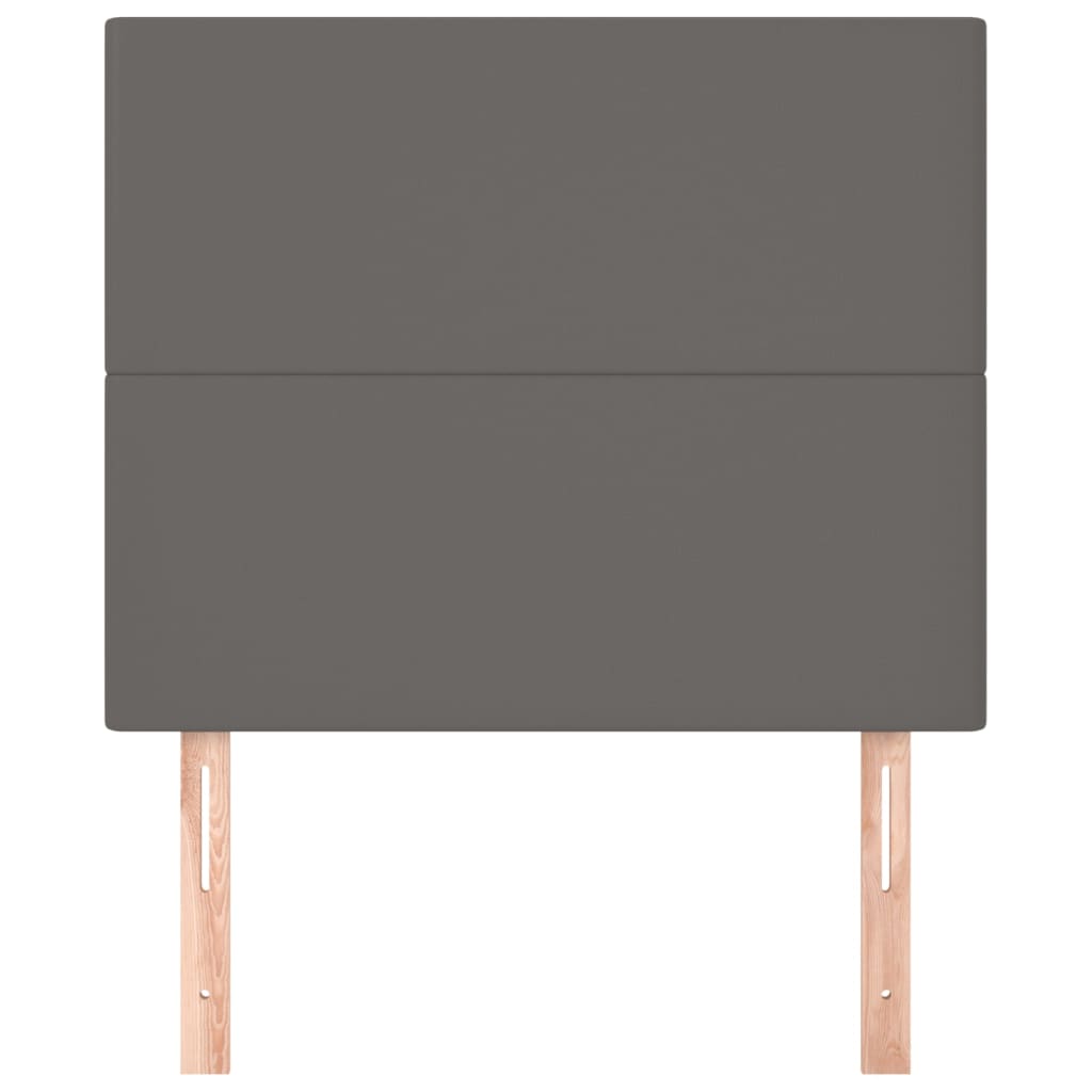 Cabeceira cinza 90x5x118/128 cm couro sintético