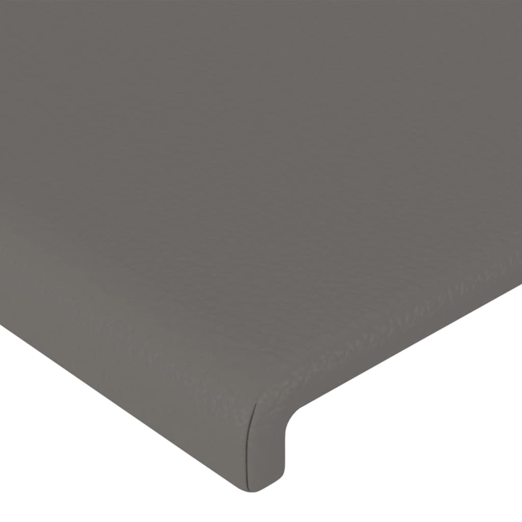 Cabeceira cinza 90x5x118/128 cm couro sintético