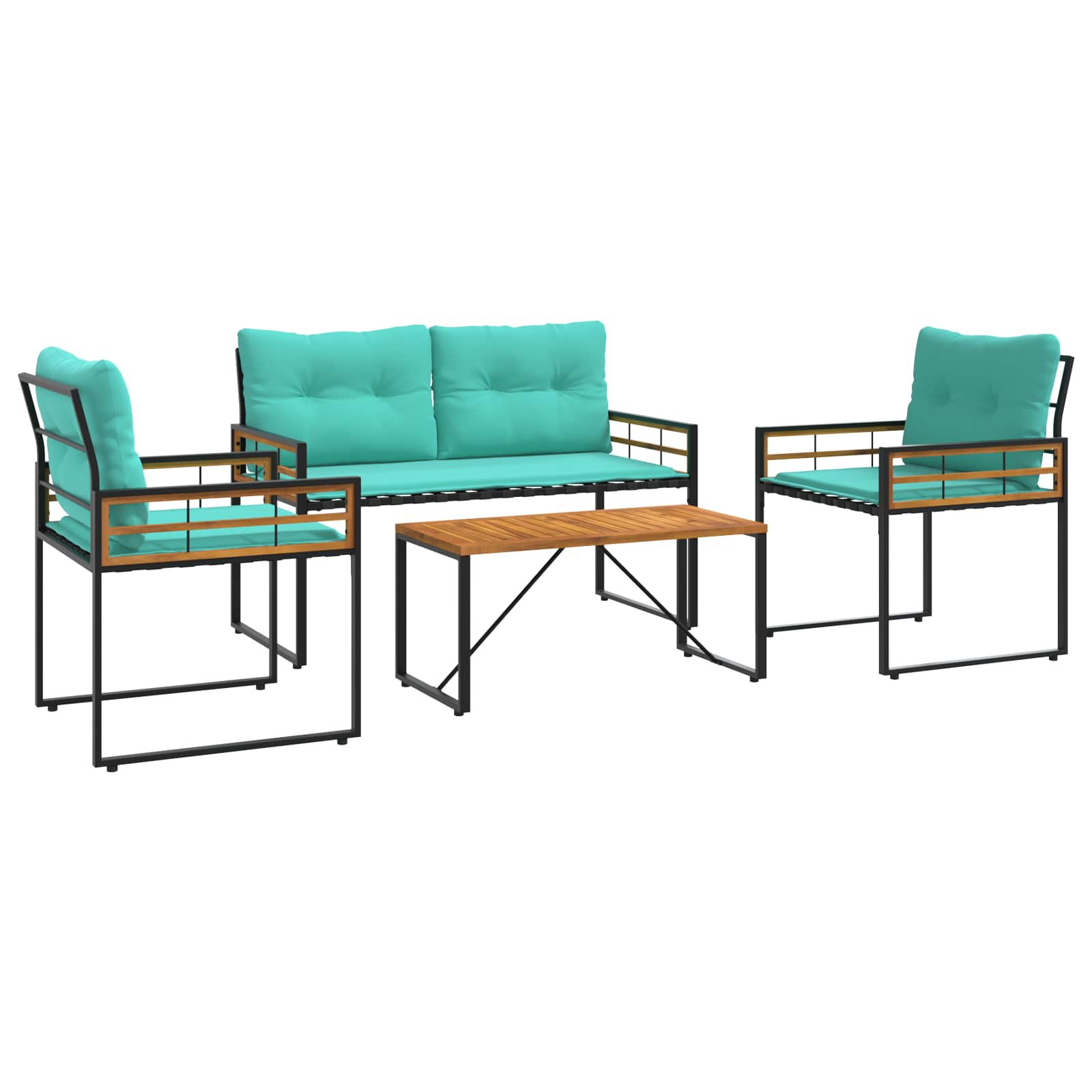 Conjunto de móveis para exterior 4 unid. turquesa