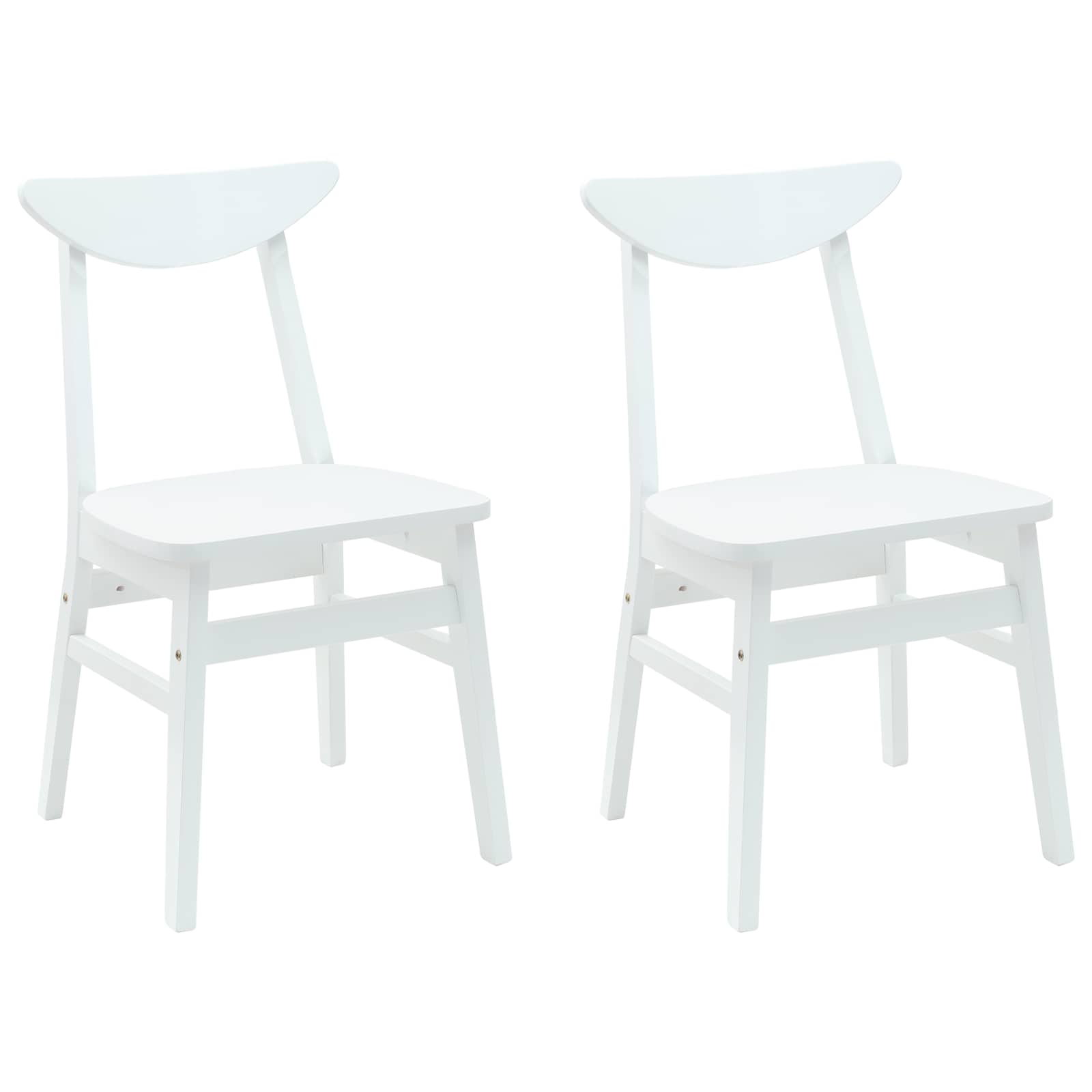 Cadeiras de jantar 2 unid. madeira de borracha sólida branco