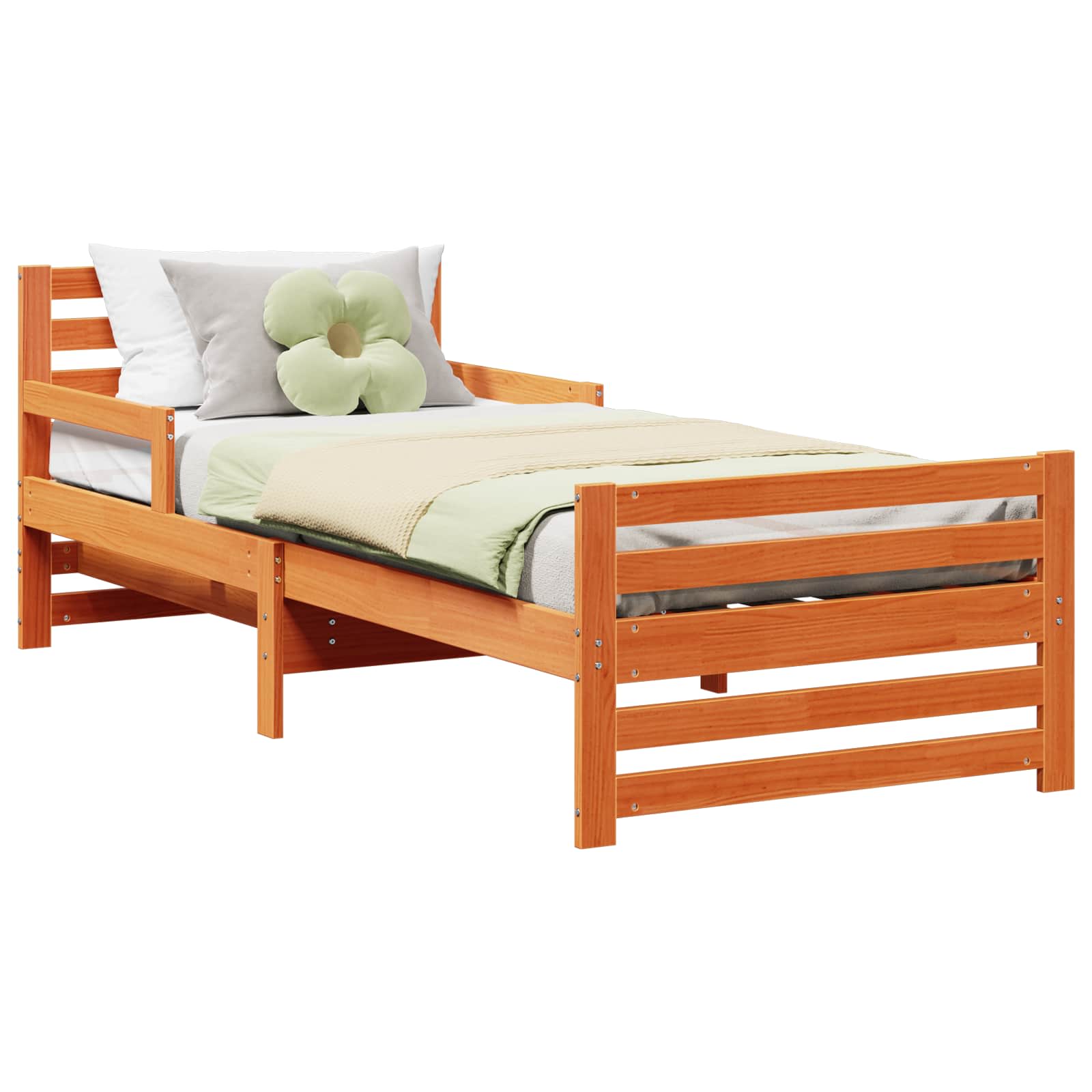 Estrutura da cama marrom cera 80 x 200 cm derivados de madeira