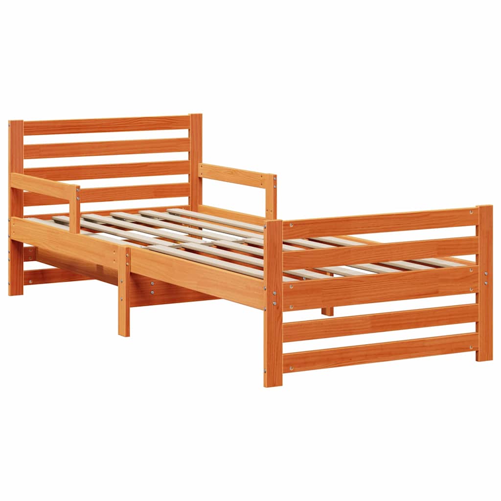 Estrutura da cama marrom cera 80 x 200 cm derivados de madeira