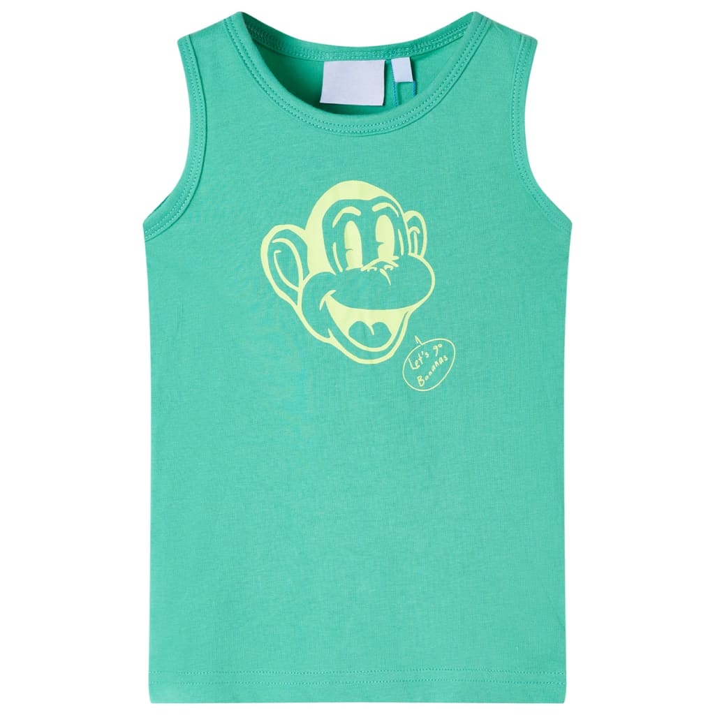 T-shirt de manga cava para criança verde 116