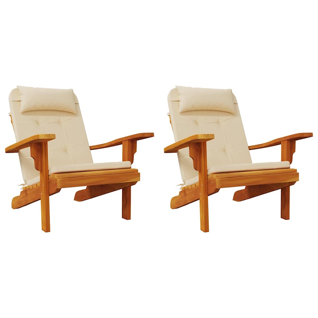Almofadões p/ cadeira adirondack 2 pcs tecido oxford bege