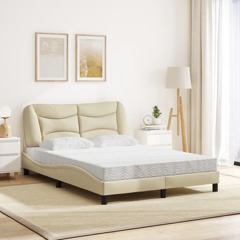 Cama com colchão hvar 120x200 cm tecido cor creme