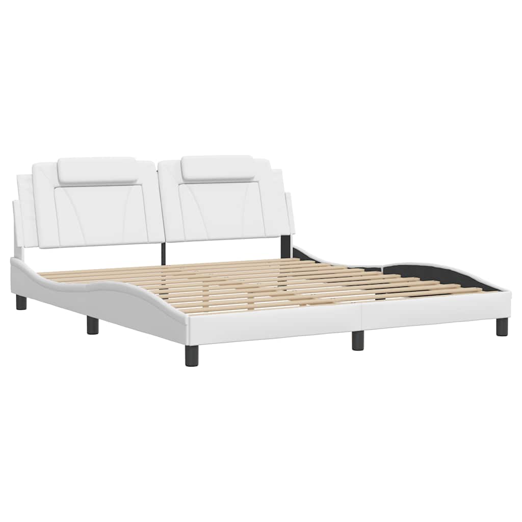 Estrutura de cama viana sem colchão 180x200 cm couro artificial branco