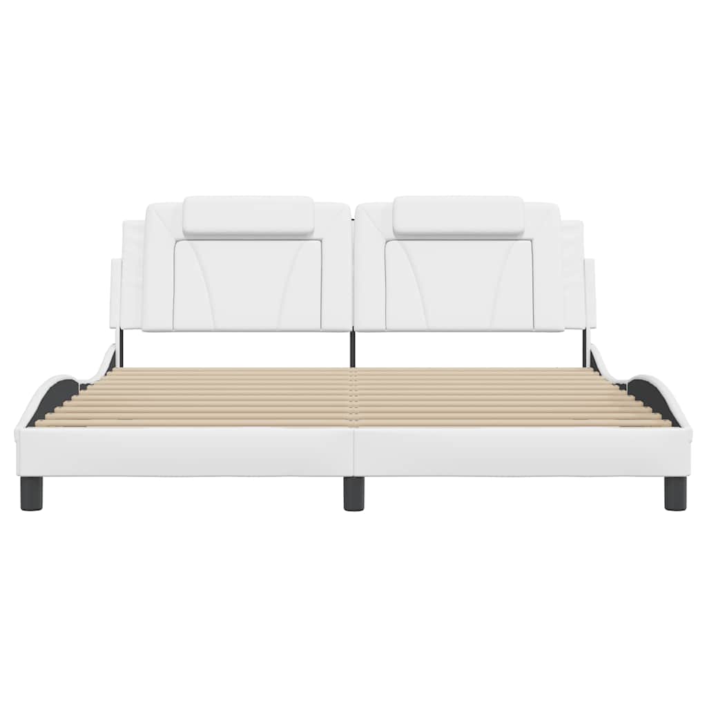 Estrutura de cama viana sem colchão 180x200 cm couro artificial branco