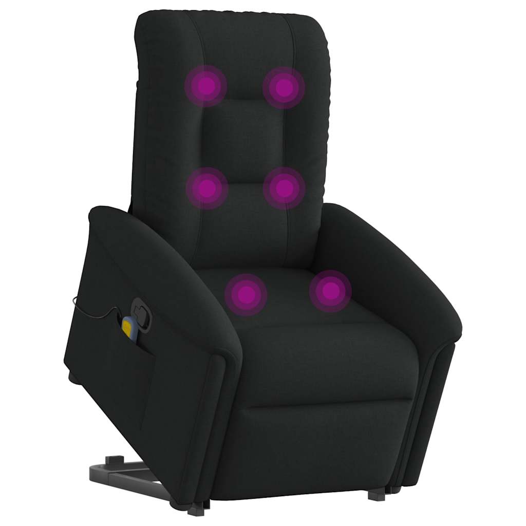 Poltrona de massagens reclinável elevatória tecido preto