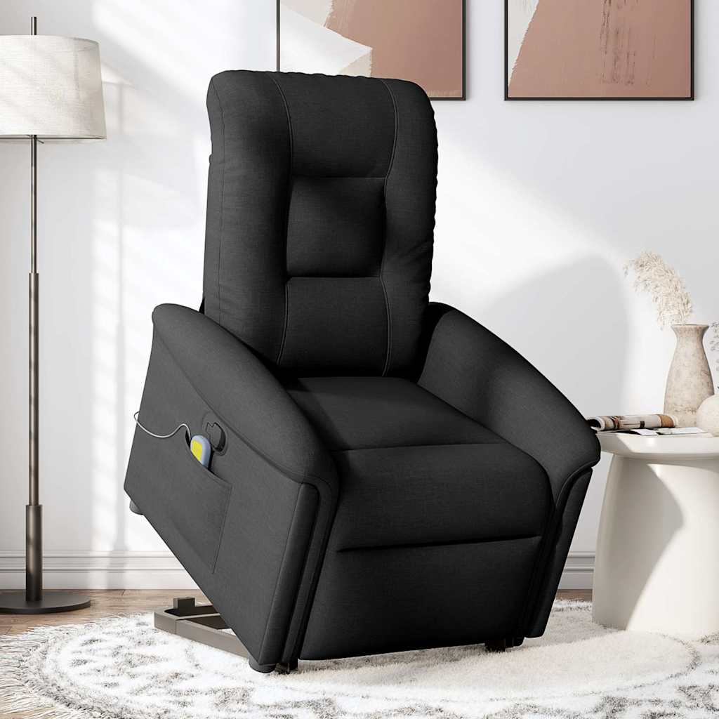 Poltrona de massagens reclinável elevatória tecido preto
