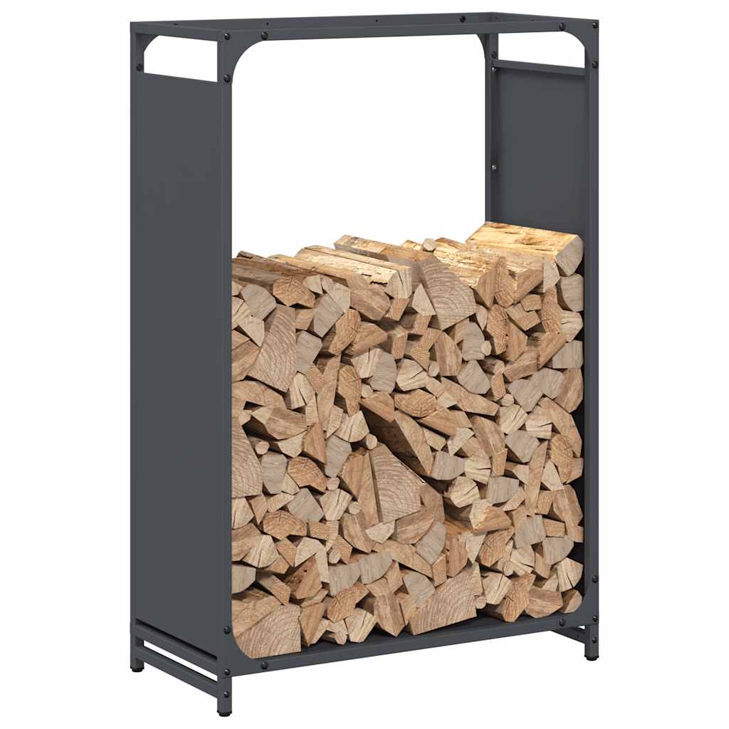 Suporte para lenha 60x28x90 cm aço laminado a frio antracite