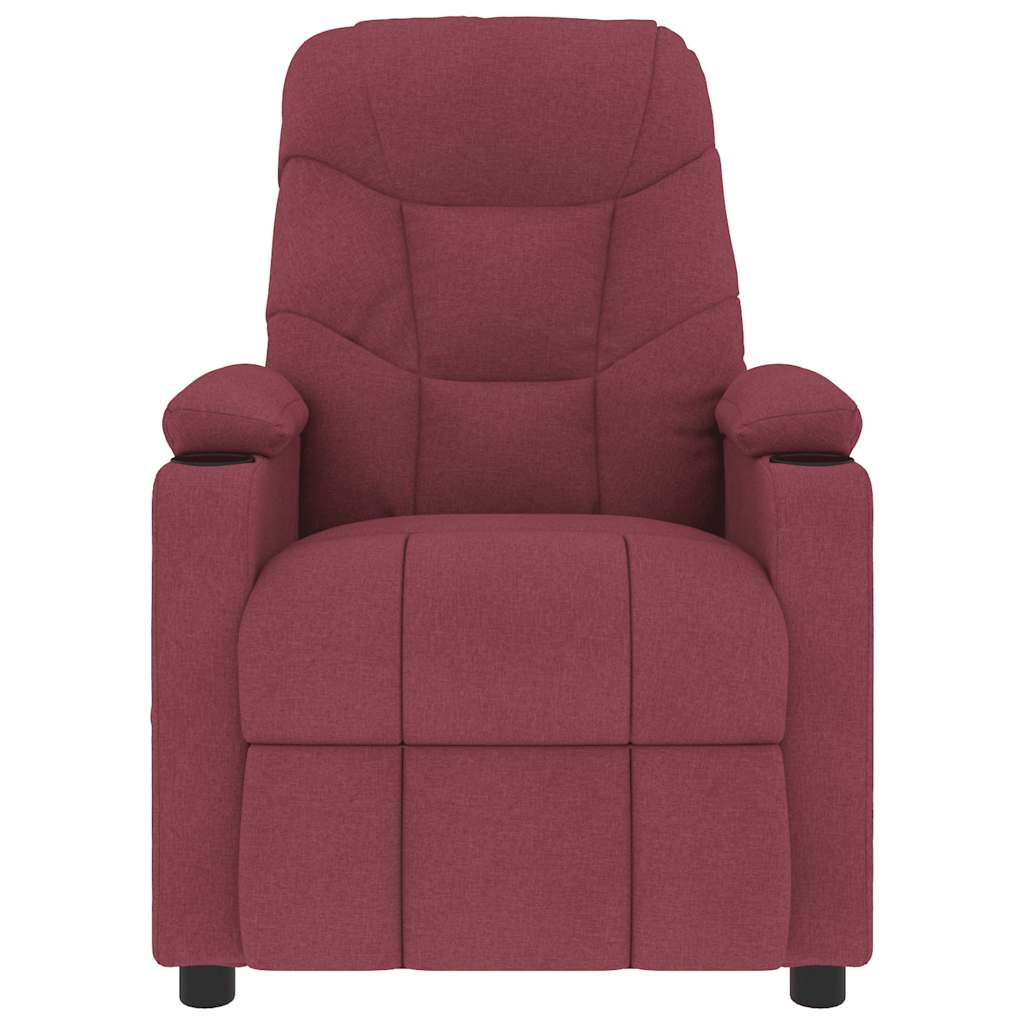Poltrona de massagens elétrica reclinável tecido vermelho tinto
