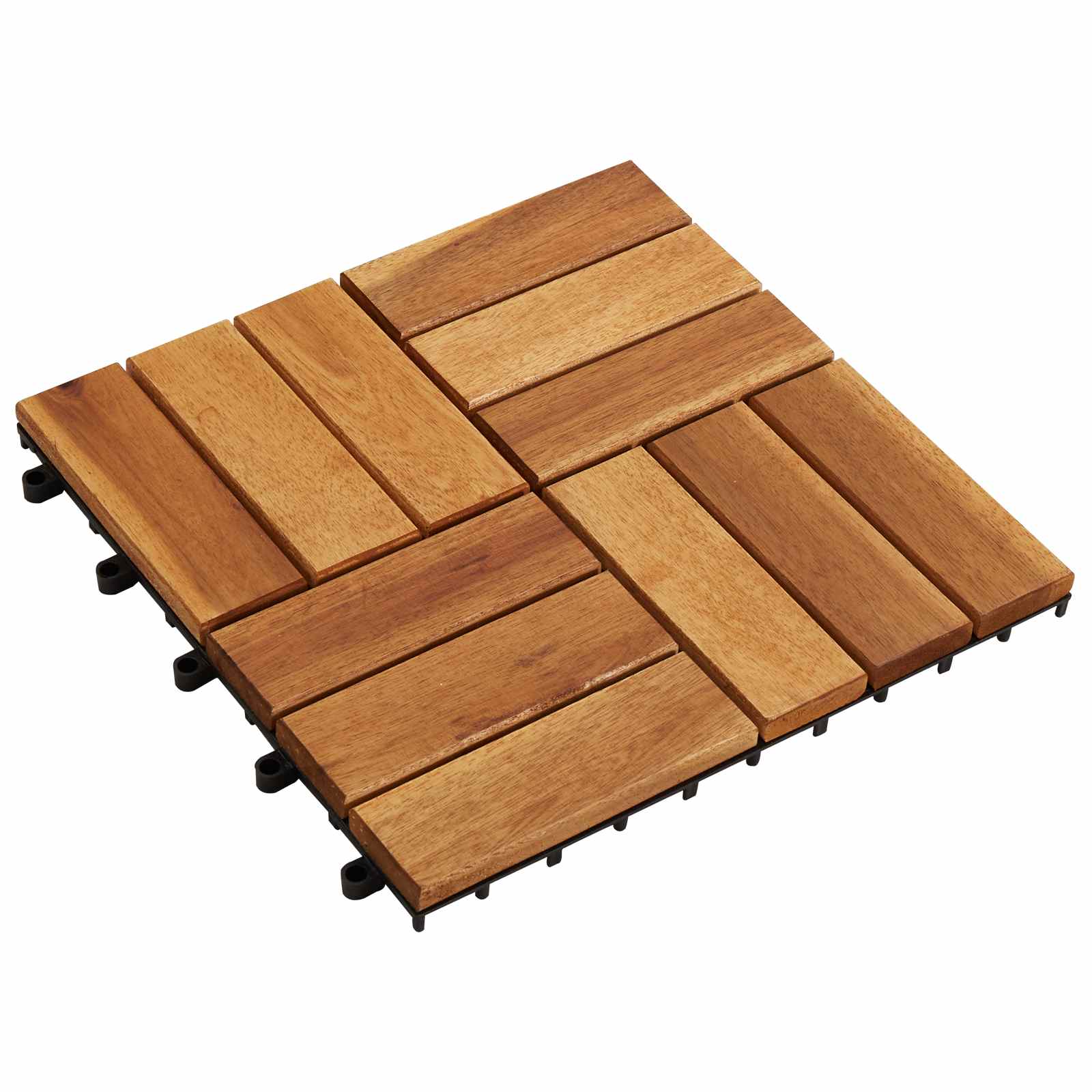 Telha de deck 10 unid. castanho 30 x 30 cm madeira de acácia