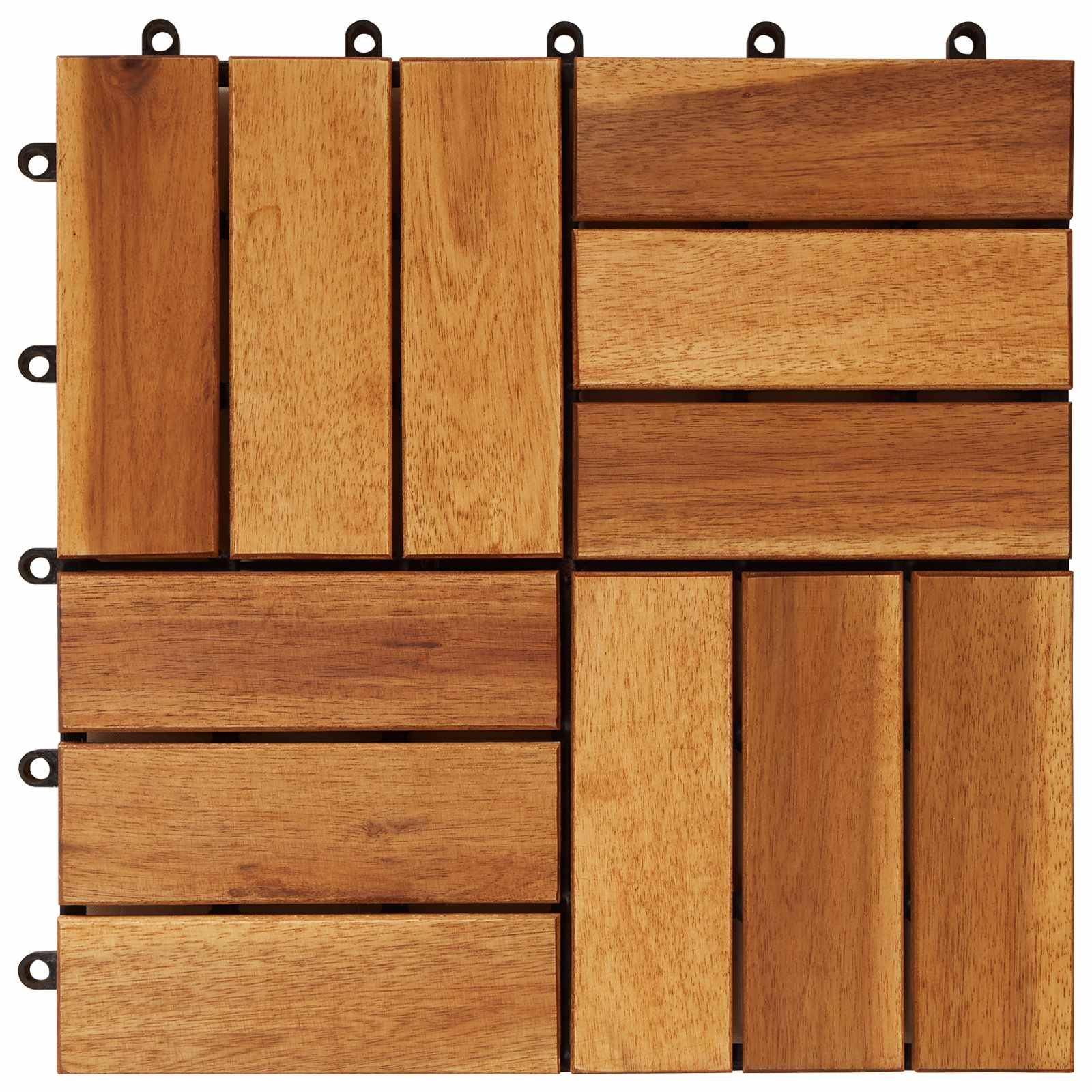 Telha de deck 10 unid. castanho 30 x 30 cm madeira de acácia