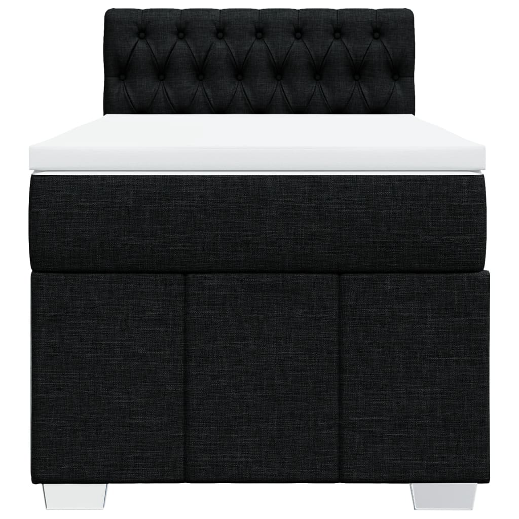 Cama com molas/colchão 100x200 cm tecido preto