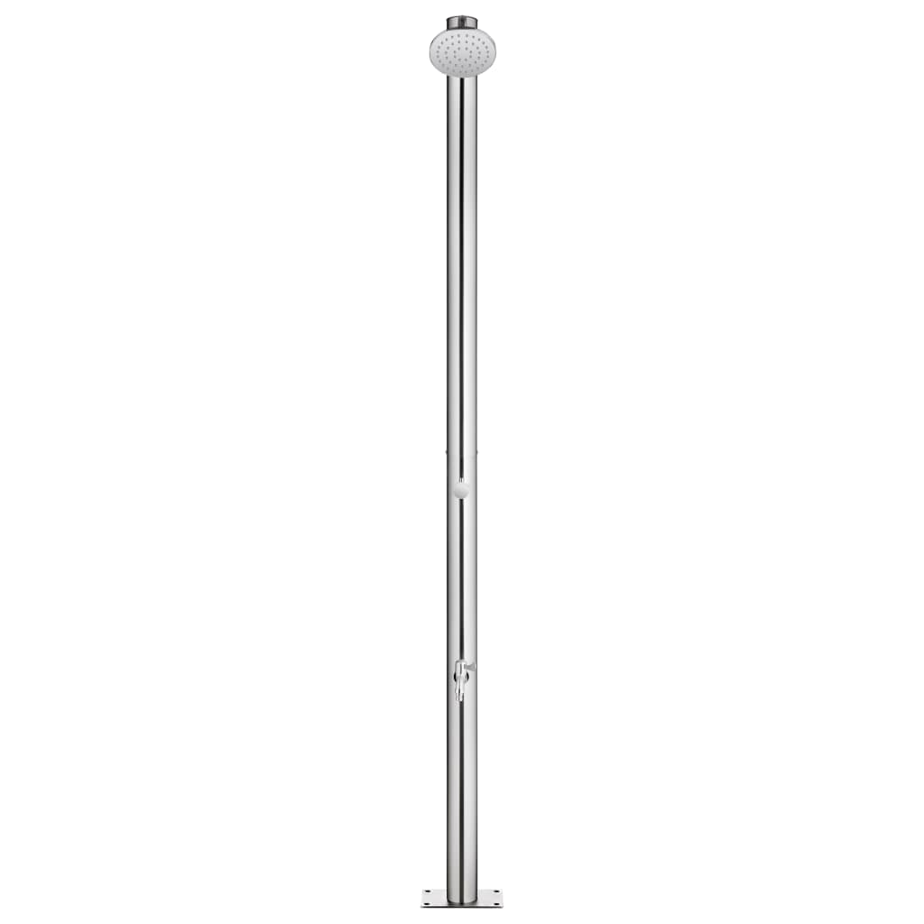 Chuveiro de jardim c/ base cinzenta 220 cm aço inoxidável