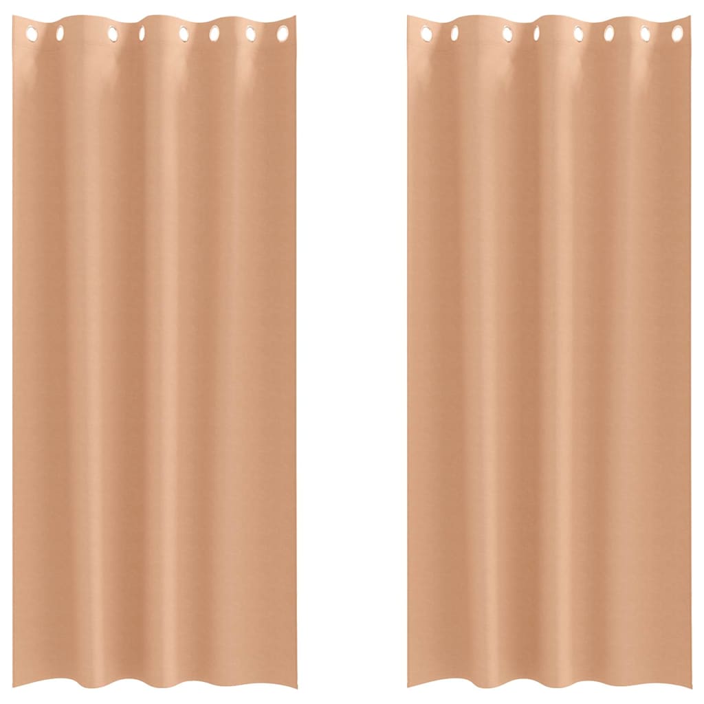 Cortinas blackout com argolas 2 unid. marrom claro 245 x 140 cm