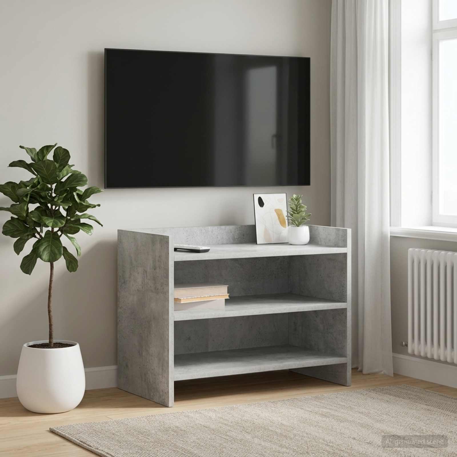 Gabinete para TV 60 x 33 x 47 cm cinzento cimento