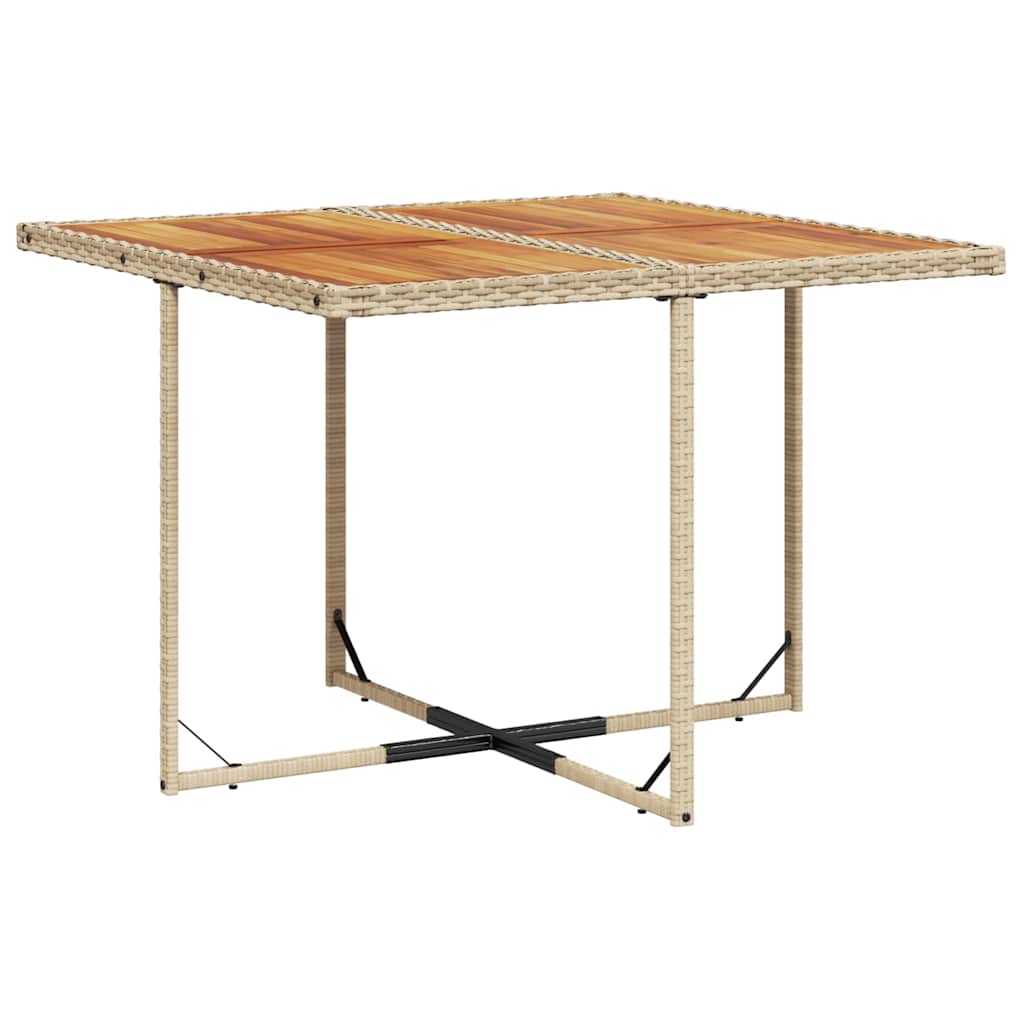 9 Pcs conjunto de jantar p/ jardim com almofadões vime PE bege