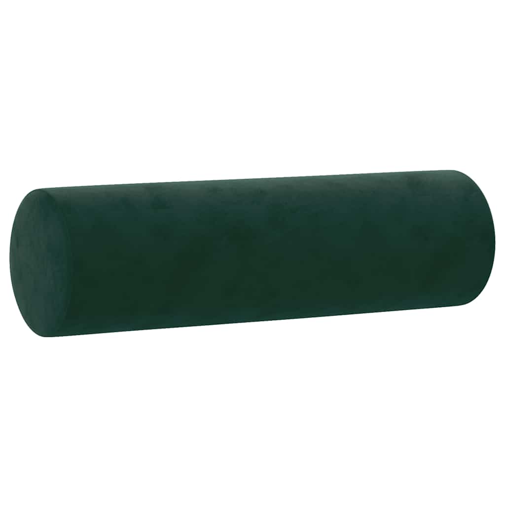 Almofadas decorativas 2 pcs ø15x50 cm veludo verde-escuro