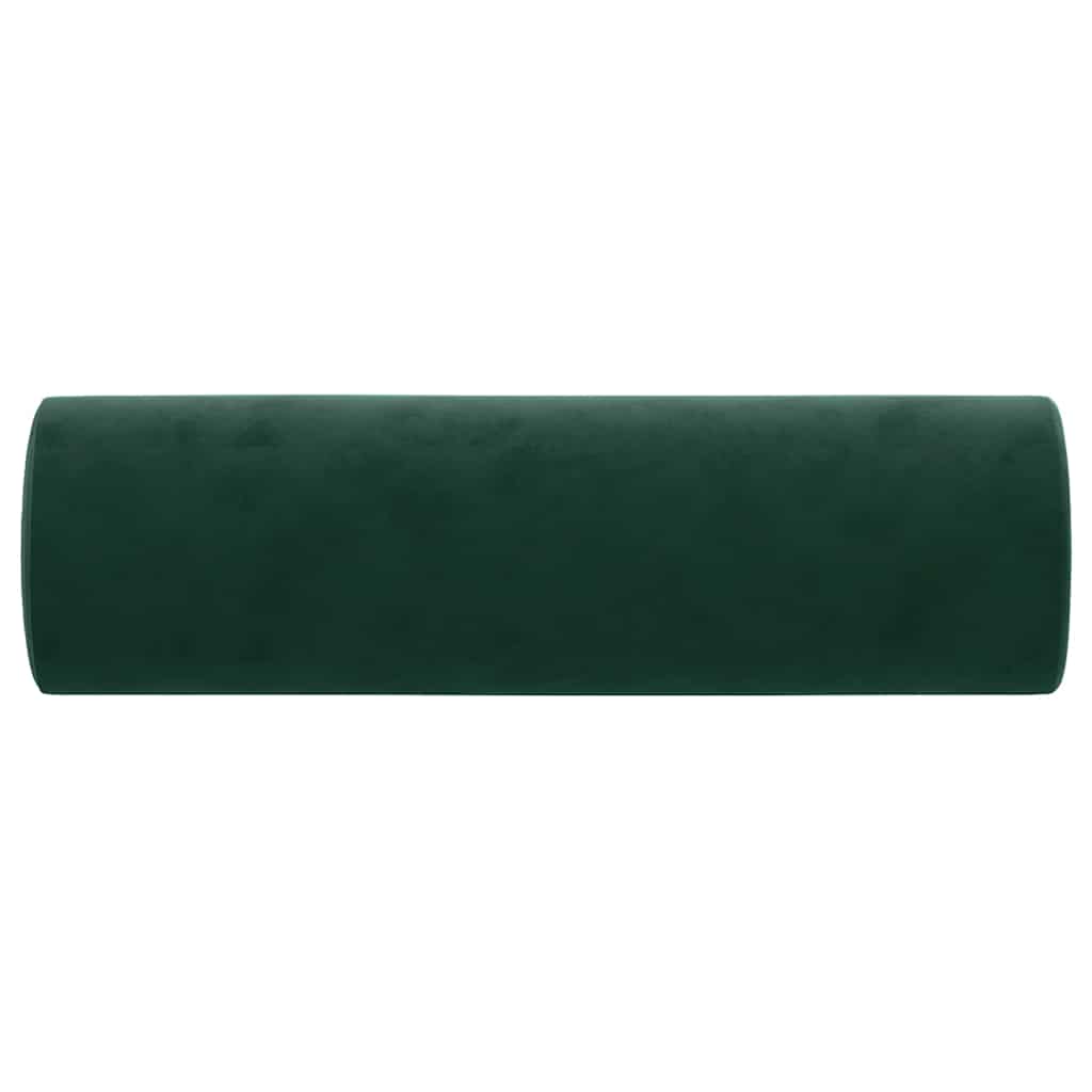 Almofadas decorativas 2 pcs ø15x50 cm veludo verde-escuro