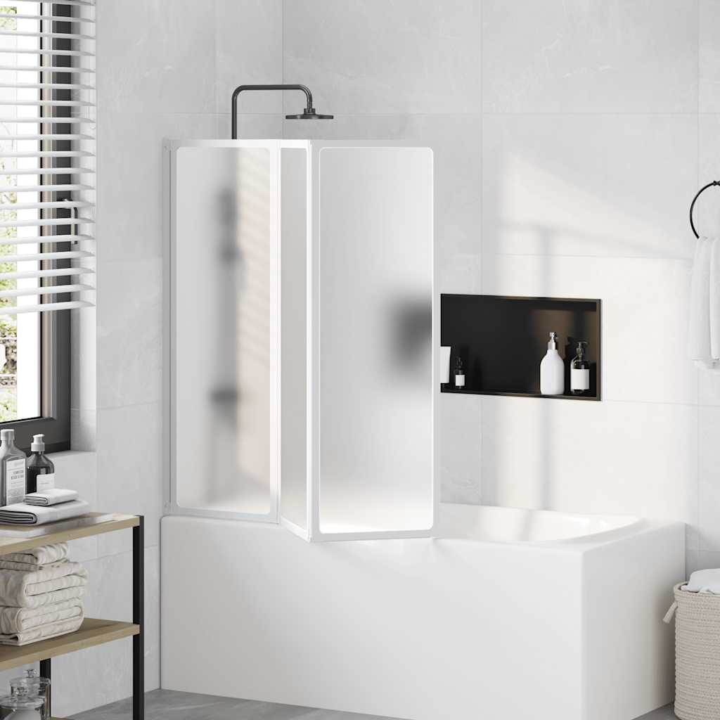 Painel de vidro dobrável para duche 3 peças 117 x 120 cm