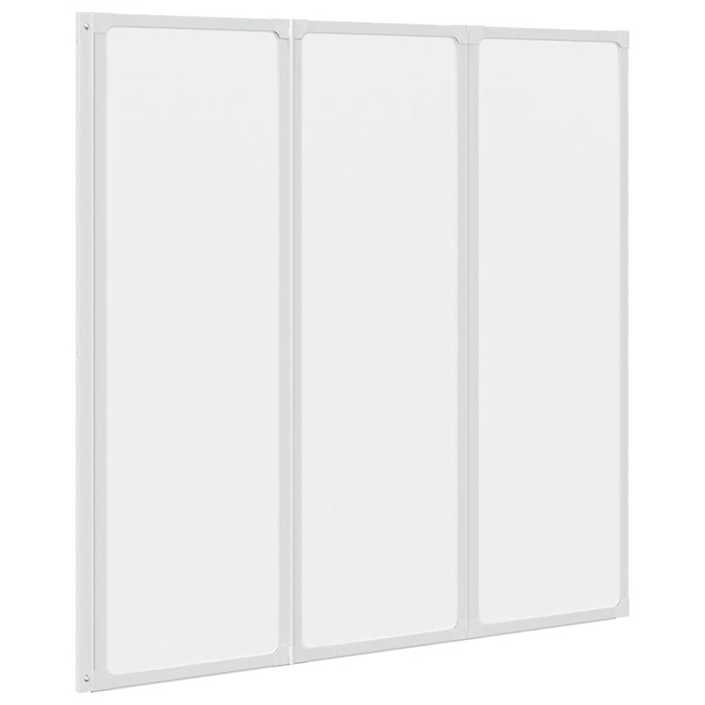 Painel de vidro dobrável para duche 3 peças 117 x 120 cm