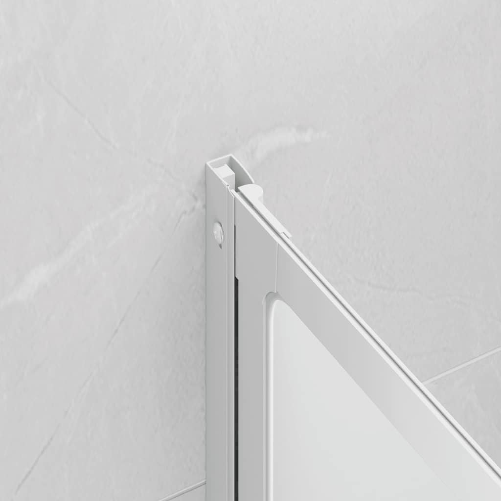 Painel de vidro dobrável para duche 3 peças 117 x 120 cm