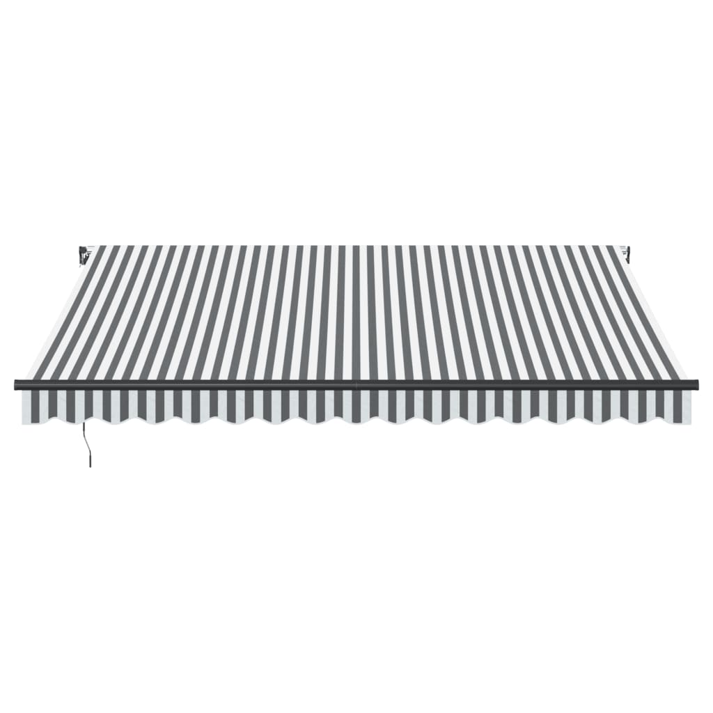 Toldo retrátil manual com luzes leds 400x350cm antracite/branco