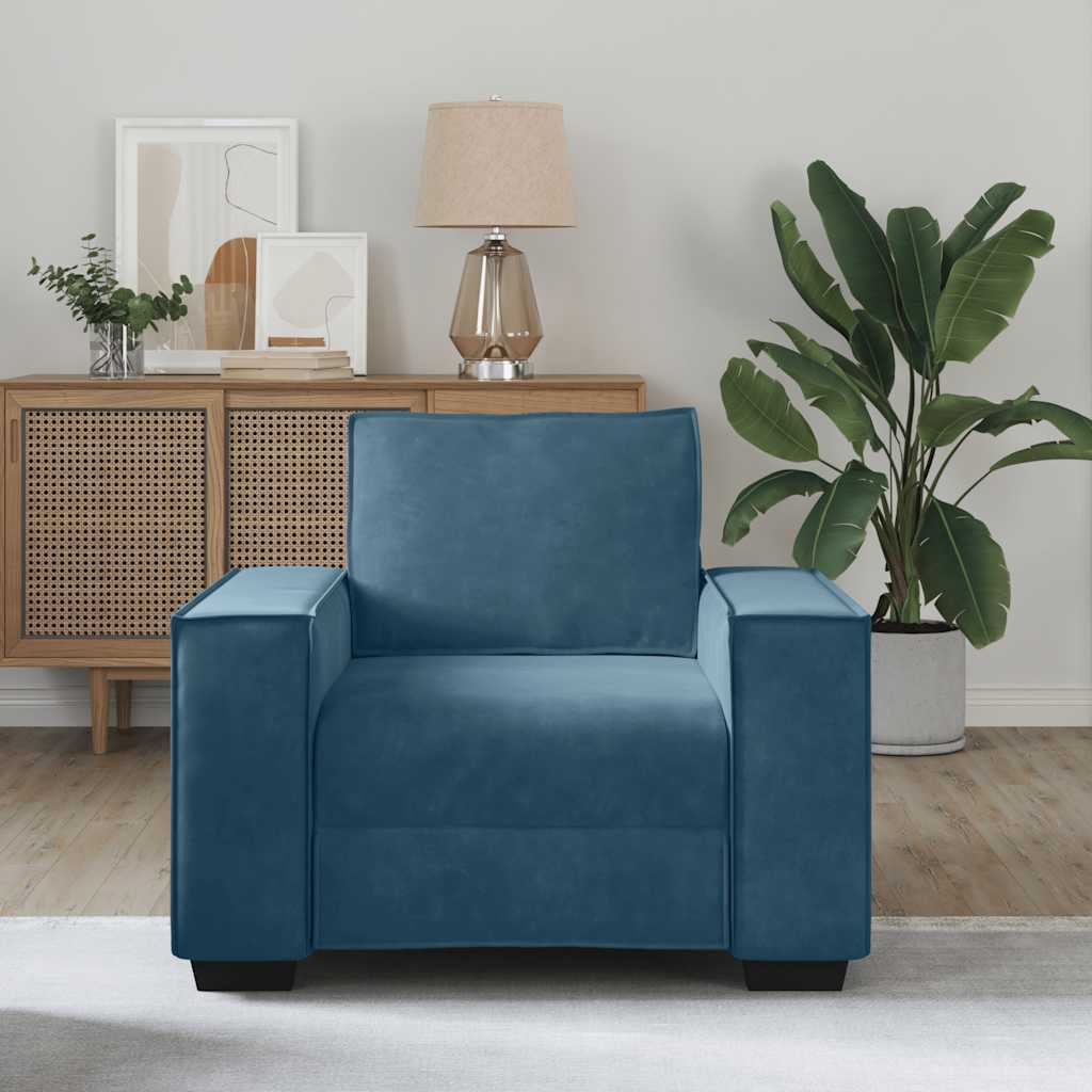 Poltrona 100x78x84 cm veludo azul